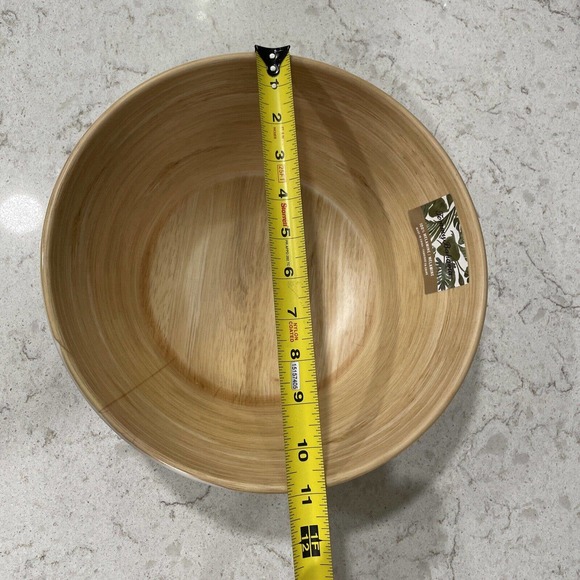 Tommy Bahama Wood Grain 11” Serve Serving Salad Pasta Bowl Natural Bamboo Look - Picture 3 of 5